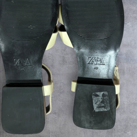 Zara Cream Leather Cage Flat Fisherman Sandals Women’s Size 40 Women’s Size 9 - Picture 9 of 9